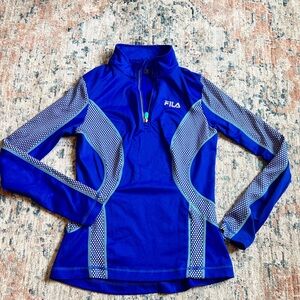 FILA Women's Electric Blue Half-Zip Active Top